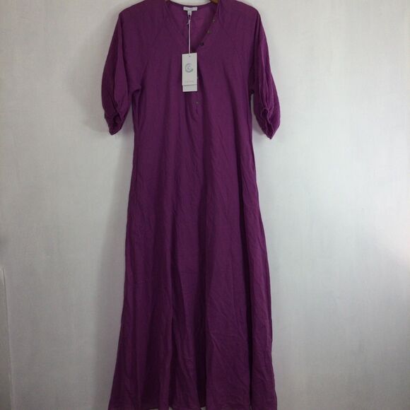 Calme by Johnny Was Womens V-Neck Buttoned Raglan Slip Dress Purple Size XS NWT - Picture 8 of 16